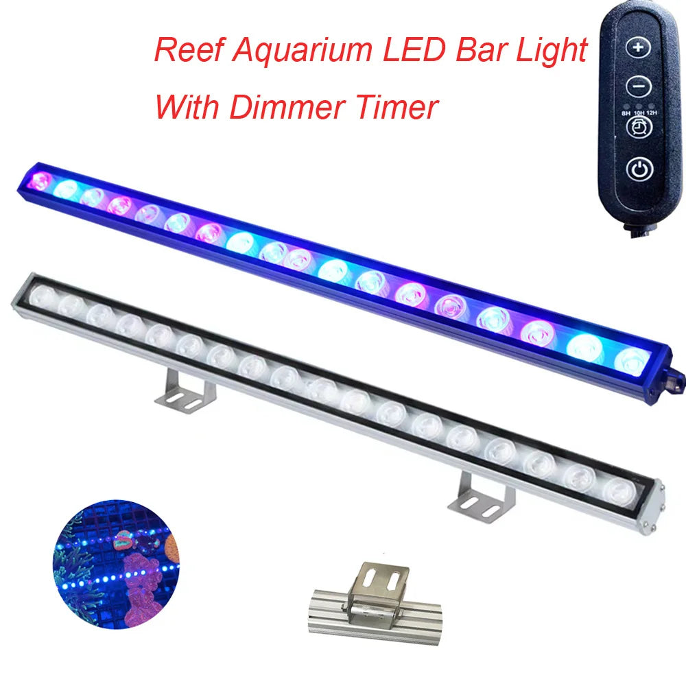 60/90/120/150cm Aquarium Light Bar Lighting Full Blue Plus UV Aqua Reef Marine Tank Bar LED Lamp With Dimmer and Timer